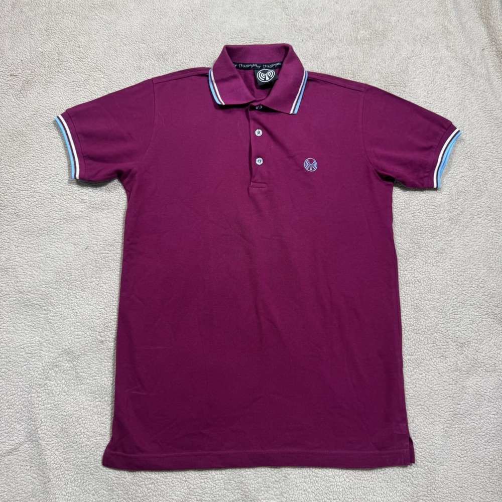 Criminal Damage Shirt Mens Large‎ Burgundy Short Sleeve Collared Tee Pullover